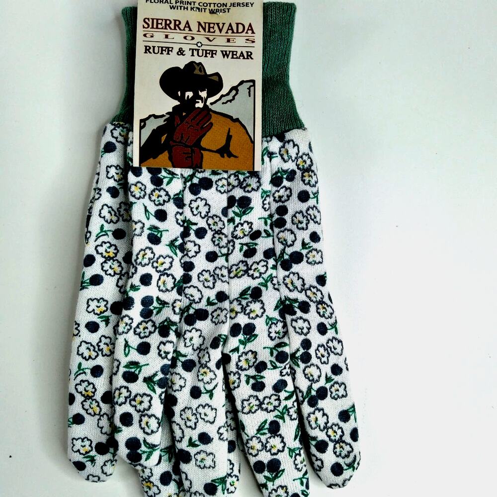 Sierra Nevada Ruff & Tuff Floral Cotton Gloves Ladies One Size